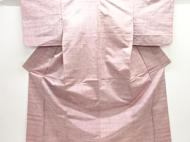 JAPANESE KIMONO / ANTIQUE HITOE KIMONO / SILK / TSUMUGI / WOVEN STRIPE